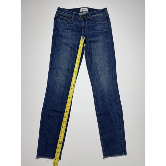 Paige Verdugo Ankle Jeans Women’s 26 Dark Wash Skinny Raw Hem Stretch Denim USA - Picture 1 of 8